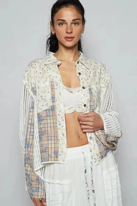 POL Floral Slit Back Plaid Patchwork Shirt - Update AvenueTrendsi1001006735516951001006735516958870ba4e - 962c - 453b - 82f9 - 595ca6dc6fd6 - Max - OriginIvory