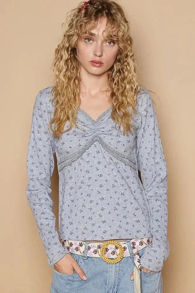 POL Floral V - Neck Long Sleeve T-Shirt - Update AvenueT-ShirtsTrendsi100100116321158100100116321158e05971db - 349b - 47d3 - bcd2 - fc9e7b734da3 - Max - OriginGray