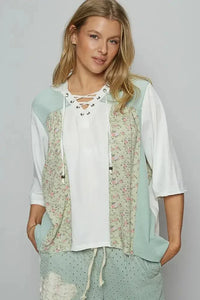 POL Lace - Up Hooded T-Shirt with Paisley Panel Detail - Update AvenueT-ShirtsTrendsi100100174911416100100174911416521697a5 - 7904 - 491d - a3fd - ae6c37660189 - Max - OriginLight Green