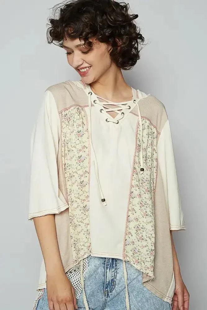 POL Lace - Up Hooded T-Shirt with Paisley Panel Detail - Update AvenueT-ShirtsTrendsi100100418631261100100418631261e711ce57 - a7b3 - 42a8 - 987a - 34f777d4a52d - Max - OriginCream