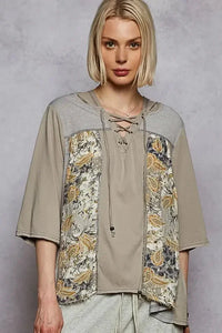 POL Lace - Up Hooded T-Shirt with Paisley Panel Detail - Update AvenueT-ShirtsTrendsi10010058528163910010058528163930cf03f0 - 6bb4 - 4ab1 - b0e6 - 3292a90741db - Max - OriginOlive