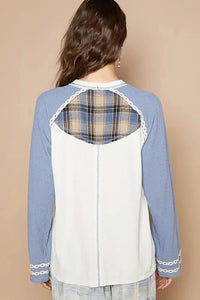 POL Plaid Number 06 Raglan Sleeve T-Shirt - Update AvenueT-ShirtsTrendsi1001000647312141001000647312146aa65977 - cc20 - 41b5 - b2e6 - c114e80150b7 - Max - OriginLight Blue
