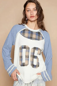 POL Plaid Number 06 Raglan Sleeve T-Shirt - Update AvenueT-ShirtsTrendsi100100064731214100100064731214a2f37d80 - 7bee - 4eea - af6e - 87ecc0015344 - Max - OriginLight Blue