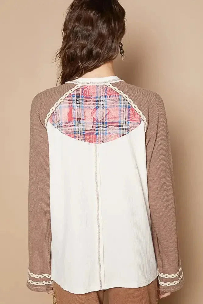 POL Plaid Number 06 Raglan Sleeve T-Shirt - Update AvenueT-ShirtsTrendsi1001009716516301001009716516308d4e9905 - 5648 - 4a99 - 8930 - e9a171b8cee3 - Max - OriginMocha
