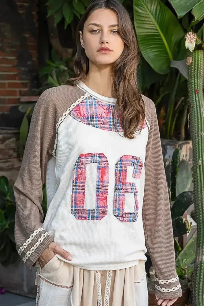 POL Plaid Number 06 Raglan Sleeve T-Shirt - Update AvenueT-ShirtsTrendsi100100971651630100100971651630c3cdae4b - dcfc - 4add - 963f - 666c48edad1c - Max - OriginMocha