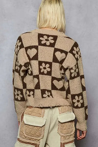 POL V - Neck Heart Pattern Checkered Sweater - Update AvenueTrendsi10010003510116610010003510116662da1569 - 5216 - 4d8f - 82a9 - 43d56ce50344 - Max - OriginMOCHA/BROWN