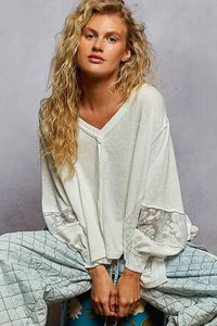 POL V - Neck Long Sleeve T-Shirt with Lace Detail - Update AvenueT-ShirtsTrendsi100100429651325100100429651325d4abf4d0 - 7e21 - 4adf - acda - da742e5bfd76 - Max - OriginWhite