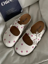 Polka Dot Round Toe Slip-Ons