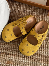 Polka Dot Round Toe Slip-Ons