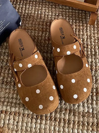 Polka Dot Round Toe Slip-Ons