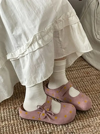 Polka Dot Round Toe Slip-Ons