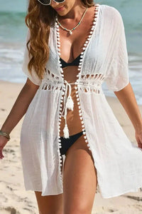 Pom Pom Trim Drawstring Waist Cover - Up - Update AvenueBoho VibesTrendsi10010066486861010010066486861089de9d9a - a6cf - 4a2d - b57b - 5e4a70b90b21 - Max - OriginWhite