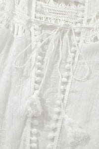 Pom Pom Trim Drawstring Waist Cover - Up - Update AvenueBoho VibesTrendsi1001006648686101001006648686107d459ce2 - 62cd - 4c4c - be5b - e6cac119f9a5 - Max - OriginWhite