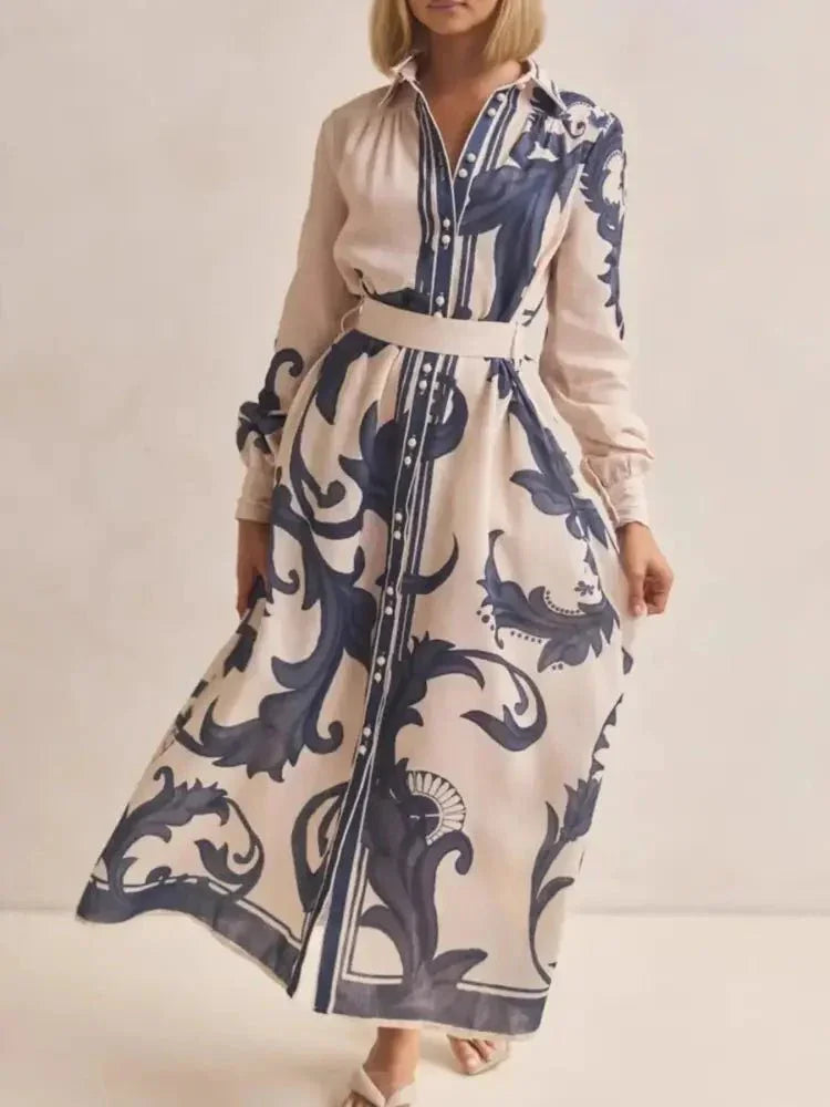 Printed Button Down Belted Shirt Dress - Update AvenueCasual DressesTrendsi100100023920049100100023920049Printed Button Down Belted Shirt DressApricot Bottom Black Print