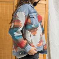 Printed Button Down Denim Shacket - Update AvenueTrendsi100100799190639100100799190639ddbe2e8f7ff6491ea17969d05be5de94 - MaxMedium