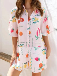 Printed Collared Neck Half Sleeve Romper - Update AvenueVacation StyleTrendsi1001004829310261001004829310268004d874 - 8dd5 - 4e84 - bd89 - b558217fdf52 - MaxBlush Pink