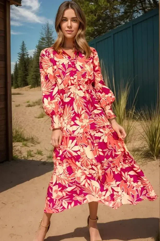 Printed Collared Neck Long Sleeve Dress - Update AvenueTrendsi100100107931886100100107931886e4baf9ee - 28a6 - 49df - a871 - 11592694ce80 - MaxStrawberry