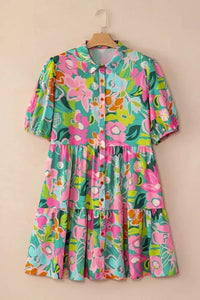 Printed Collared Neck Puff Sleeve Mini Dress - Update AvenueVacation StyleTrendsi10010035008137710010035008137751bf244d - 036d - 4711 - 88f3 - 6e7d670316d9 - MaxFloral
