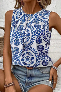 Printed Crew Neck Sleeveless Top - Update AvenueBoho VibesTrendsi1001009321971131001009321971134cf74223 - cc4a - 45bb - a8ef - 2dc34ecf3c14 - Max - OriginBlue