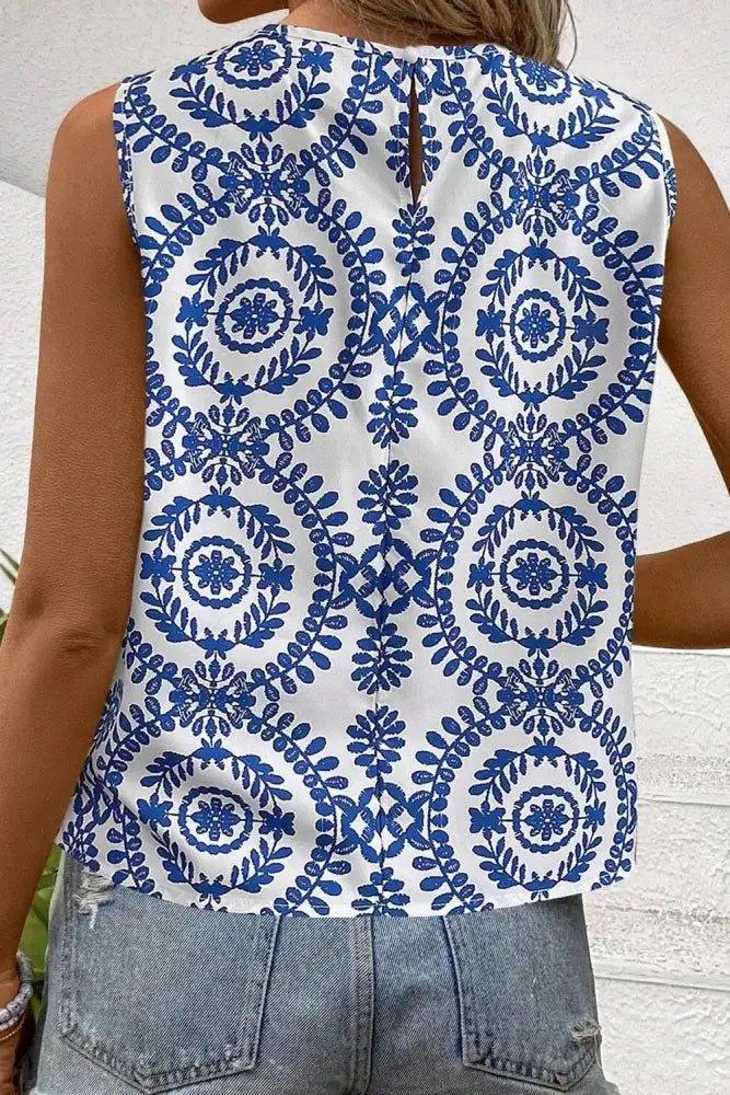 Printed Crew Neck Sleeveless Top - Update AvenueBoho VibesTrendsi100100932197113100100932197113f66f3536 - 0a97 - 4479 - b3e6 - a0b9fb49927d - Max - OriginBlue