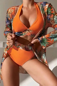 Printed Halter Neck Three - Piece Swim Set - Update AvenueTrendsi1001008311910461001008311910463b1fd489 - 88fb - 4ef2 - a6e6 - 1e80075cb17e - MaxTangerine
