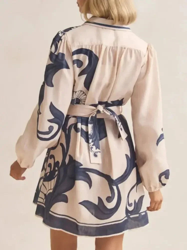 Printed Long Sleeve Shirt Dress - Update AvenueCasual DressesTrendsi100100266516278100100266516278Printed Long Sleeve Shirt DressBeige