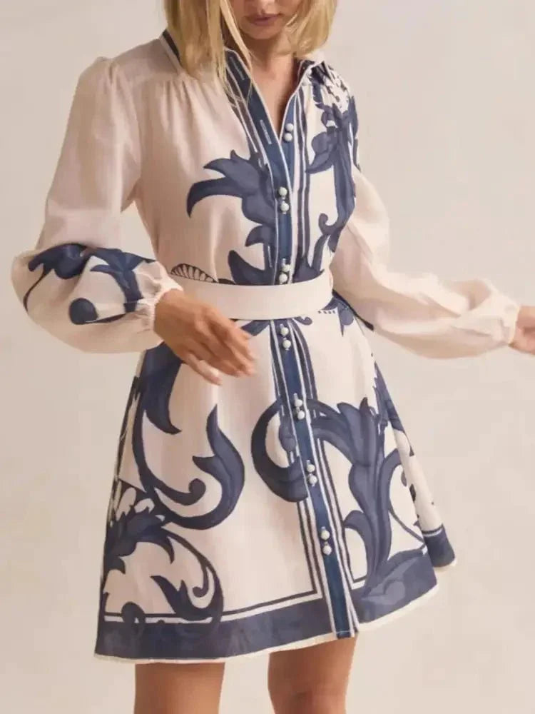 Printed Long Sleeve Shirt Dress - Update AvenueCasual DressesTrendsi100100266516278100100266516278Printed Long Sleeve Shirt DressBeige