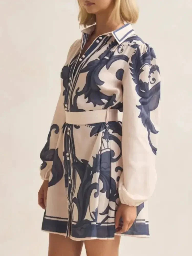 Printed Long Sleeve Shirt Dress - Update AvenueCasual DressesTrendsi100100266516278100100266516278Printed Long Sleeve Shirt DressBeige