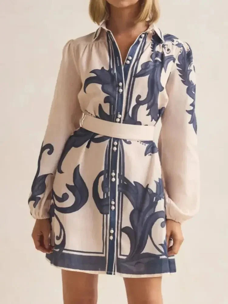 Printed Long Sleeve Shirt Dress - Update AvenueCasual DressesTrendsi100100266516278100100266516278Printed Long Sleeve Shirt DressBeige