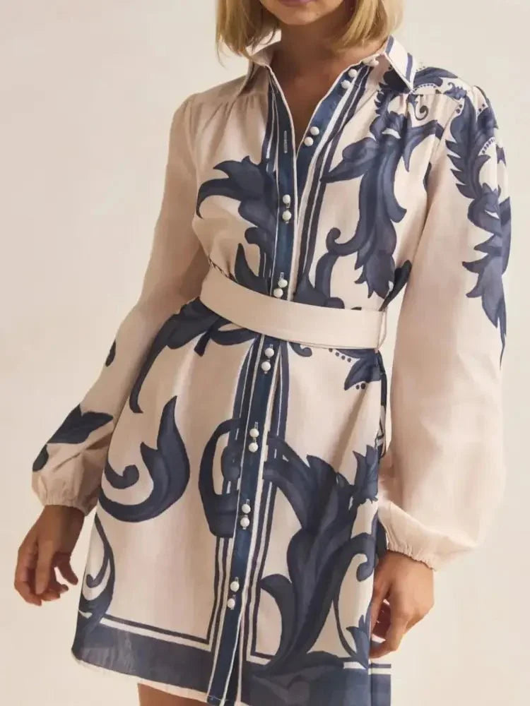Printed Long Sleeve Shirt Dress - Update AvenueCasual DressesTrendsi100100266516278100100266516278Printed Long Sleeve Shirt DressBeige