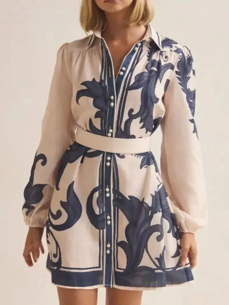 Printed Long Sleeve Shirt Dress - Update AvenueCasual DressesTrendsi100100266516278100100266516278Printed Long Sleeve Shirt DressBeige