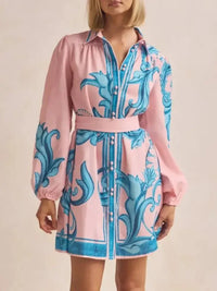Printed Long Sleeve Shirt Dress - Update AvenueCasual DressesTrendsi100100266518969100100266518969Printed Long Sleeve Shirt DressBlush Pink