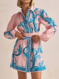 Printed Long Sleeve Shirt Dress - Update AvenueCasual DressesTrendsi100100266518969100100266518969Printed Long Sleeve Shirt DressBlush Pink