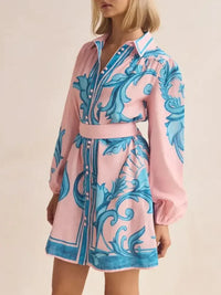 Printed Long Sleeve Shirt Dress - Update AvenueCasual DressesTrendsi100100266518969100100266518969Printed Long Sleeve Shirt DressBlush Pink