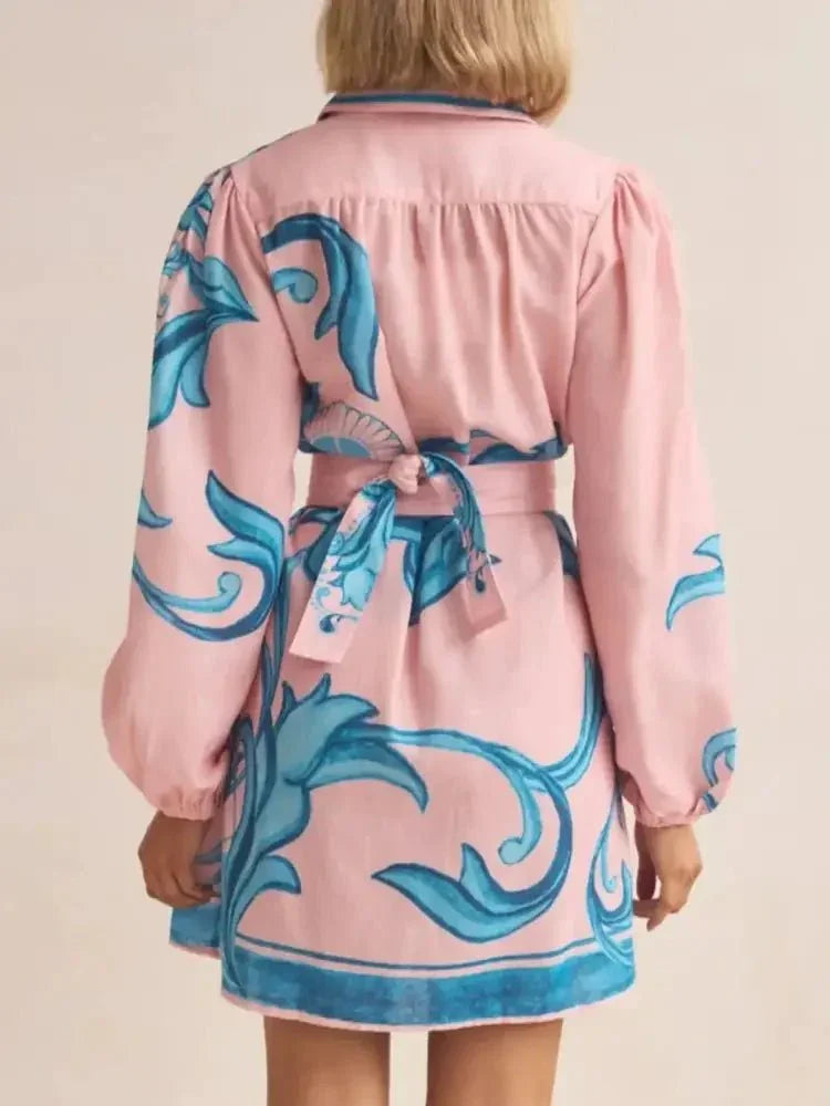 Printed Long Sleeve Shirt Dress - Update AvenueCasual DressesTrendsi100100266518969100100266518969Printed Long Sleeve Shirt DressBlush Pink