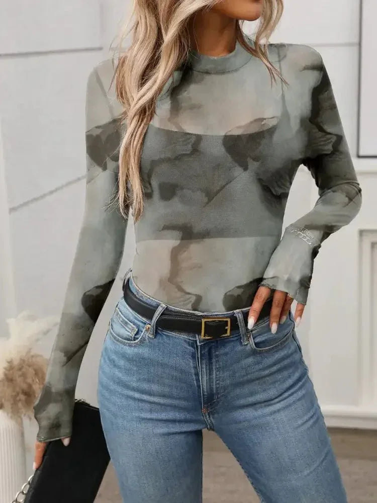 Printed Mock Neck Long Sleeve Mesh T-Shirt - Update AvenueFestival VibesTrendsi10010088781173110010088781173111454f8f - 6c1c - 4095 - 9851 - a03244db5000 - MaxInk Painting