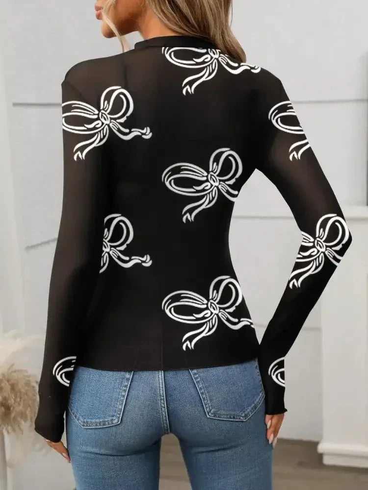 Printed Mock Neck Long Sleeve Mesh T-Shirt - Update AvenueFestival VibesTrendsi100100887815156100100887815156bf400aa7 - b9b7 - 4f7d - 82a4 - 468fc0d16226 - MaxBlack