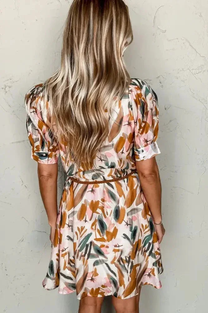 Printed Notched Short Sleeve Mini Dress - Update AvenueVacation StyleTrendsi10010033878692410010033878692418583d4a - 45a8 - 4ba1 - 9b4e - f80b3990b8a4 - MaxBrown