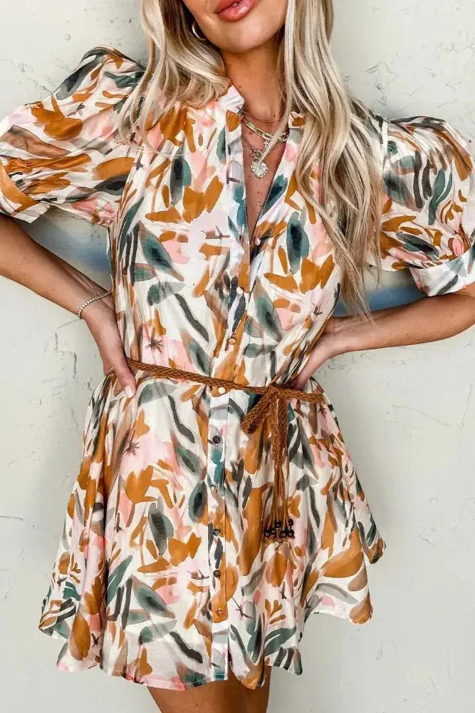 Printed Notched Short Sleeve Mini Dress - Update AvenueVacation StyleTrendsi1001003387869241001003387869244e23c9bf - 54e1 - 4fc1 - a78e - 7feee7bd9232 - MaxBrown