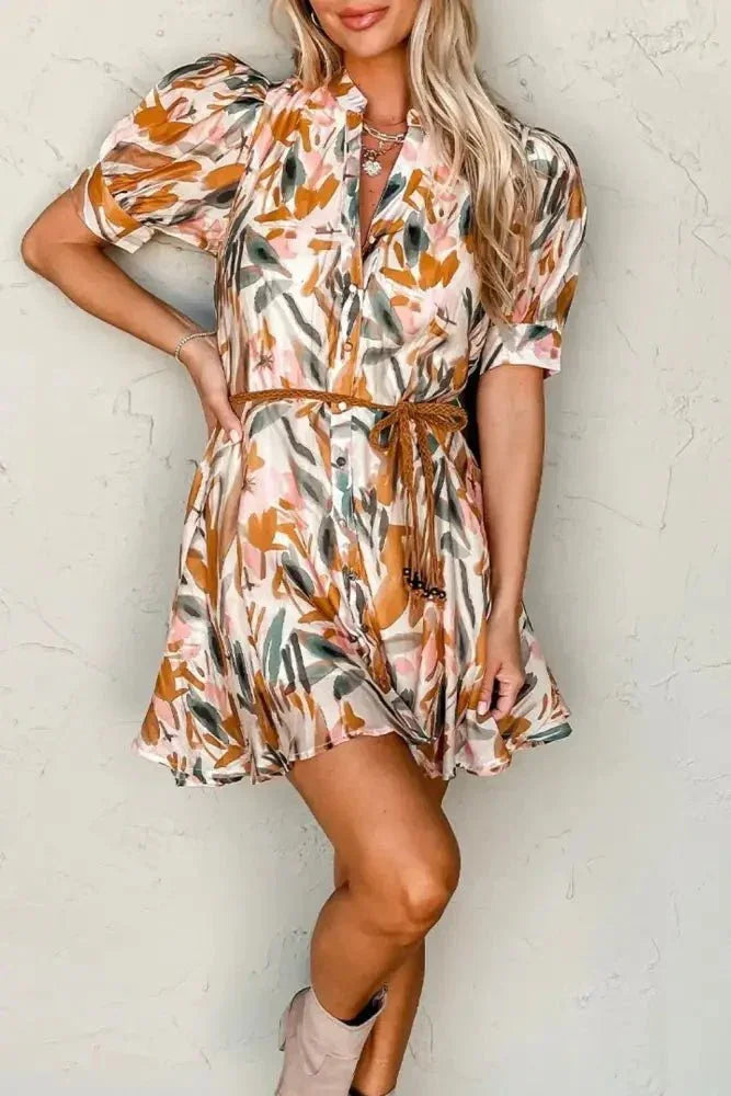 Printed Notched Short Sleeve Mini Dress - Update AvenueVacation StyleTrendsi100100338786924100100338786924fdad4254 - 912f - 4165 - 9ac1 - be874ea63780 - MaxBrown