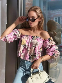 Printed Off - Shoulder Flounce Sleeve Blouse - Update AvenueVacation StyleTrendsi10010092800535910010092800535940b9152a - 0053 - 485a - b08f - fa6525e26e31 - MaxLavender