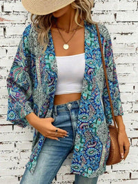 Printed Open Front Three - Quarter Sleeve Cover Up - Update AvenueChic BeachwearTrendsi100100071428395100100071428395e21a78fc - e535 - 4f3c - 92f0 - 26b39a770eba - MaxTeal