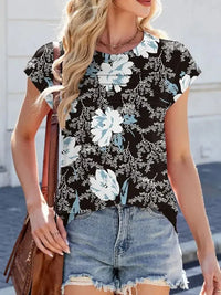 Printed Round Neck Cap Sleeve Top - Update AvenueT-ShirtsTrendsi1001007262719581001007262719586a87c9c2 - a05e - 4045 - aa51 - 72008268ee20 - Max - OriginBlack