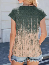 Printed Round Neck Cap Sleeve Top - Update AvenueT-ShirtsTrendsi10010072627196810010072627196850d75b2a - 167b - 4c5a - 90c2 - baddc3581184 - Max - OriginArmy Green