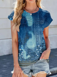 Printed Round Neck Cap Sleeve Top - Update AvenueT-ShirtsTrendsi10010072627508510010072627508571d7adf8 - 4cac - 428b - 8c91 - 5099d31c0a36 - Max - OriginPeacock Blue