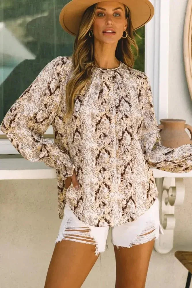 Printed Round Neck Long Sleeve Blouse - Update AvenueTrendsi100101564889602100101564889602ab8d52a2ff5a4d21abf919d83bd8493d - MaxMocha
