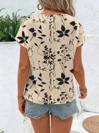Printed Round Neck Short Sleeve Blouse - Update AvenueT-ShirtsTrendsi100100702442407100100702442407ea1d5073f5324c428fce1c42307dba10 - Max - OriginApricot