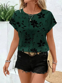 Printed Round Neck Short Sleeve Blouse - Update AvenueT-ShirtsTrendsi100100702449366100100702449366fc957e6737ef4284a5c46b4126b6c332 - Max - OriginRed
