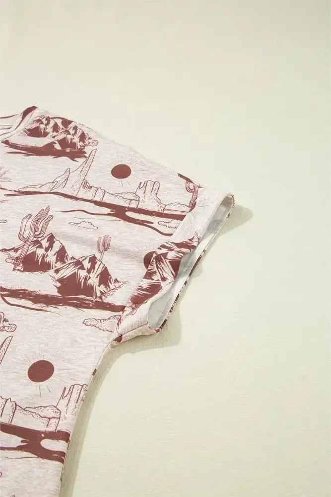 Printed Round Neck Short Sleeve T-Shirt - Update AvenueFestival VibesTrendsi1001002707313341001002707313342f9d6d75 - c158 - 48c9 - b5db - 11846bf9208b - MaxBrown