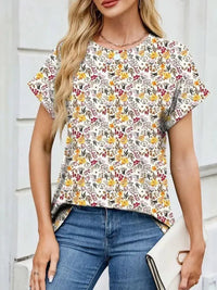 Printed Round Neck Short Sleeve Top - Update AvenueT-ShirtsTrendsi100100212581788100100212581788fedc72ed - 02fc - 414a - ad68 - 07c64e7db2cd - Max - OriginFloral